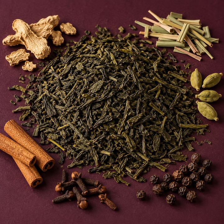 Illustrative ingredients for Green Tea blended with spices